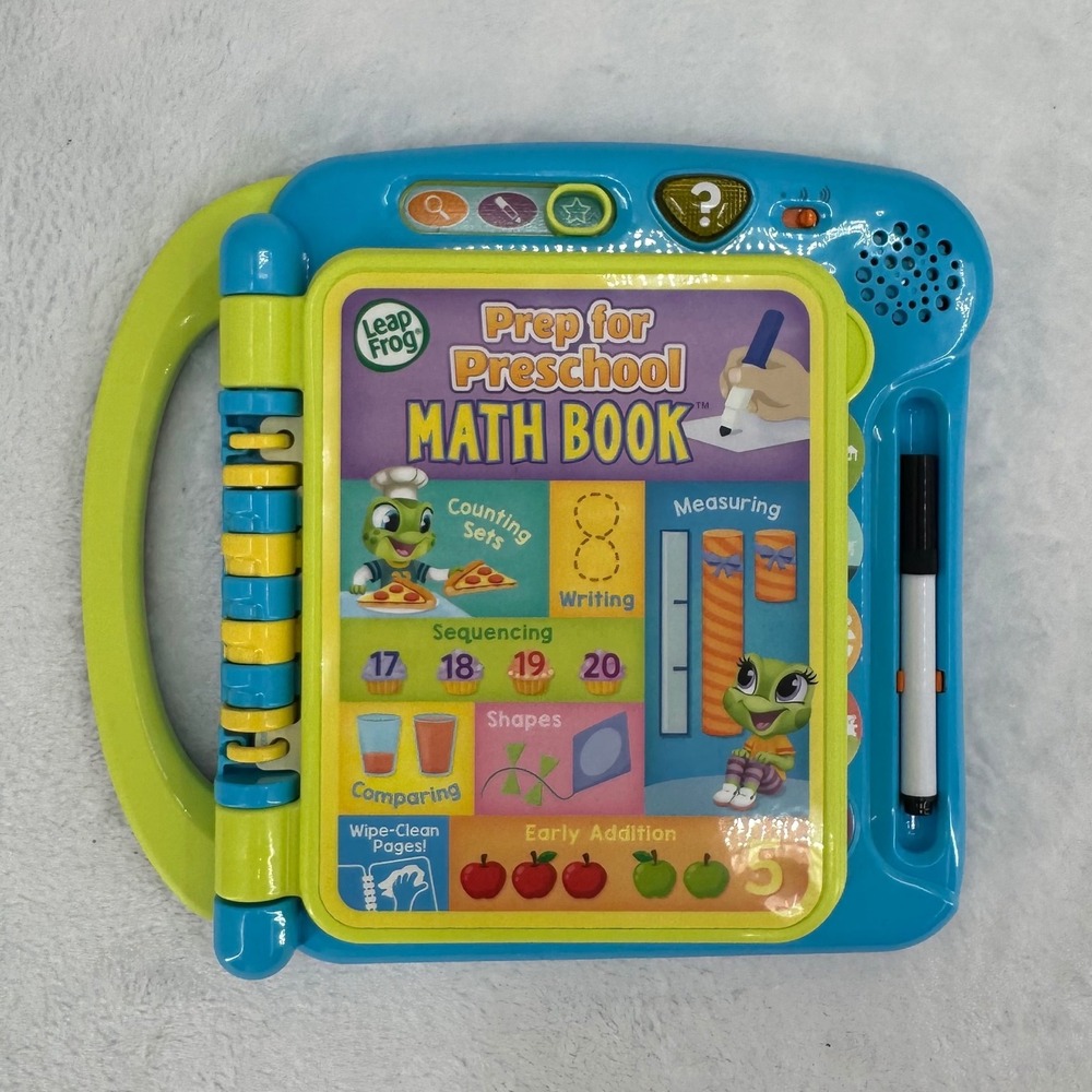 LeapFrog Prep for Preschool Math Book Toddler Educational Dry Erase Learning Toy